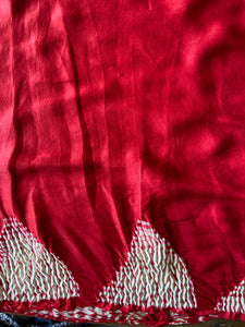 Shibori Ajrakh Fine Modal Silk Saree