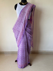 Kota Doria Crochet Lace Sarees