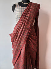 Load image into Gallery viewer, Ajrakh Tussar Silk Saree