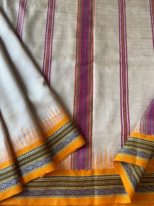 Karvati Kinaar Vidarbha Tussar Handwoven Saree