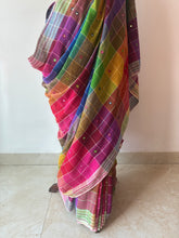 Load image into Gallery viewer, Handwoven Bhujodi Kala Cotton Saree