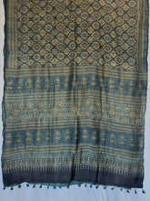 Load image into Gallery viewer, Ajrakh Desi Tussar Silk Saree
