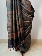 Load image into Gallery viewer, Ajrakh Tussar Silk Saree