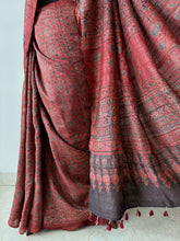 Load image into Gallery viewer, Ajrakh Desi Tussar Silk Saree