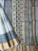 Load image into Gallery viewer, Cream Bagh Kosa Kota Weave Silk Saree