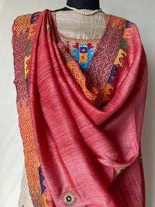 Lambani Embroidered Tussar Gheecha Dupatta