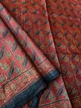 Load image into Gallery viewer, Ajrakh Tussar Silk Saree