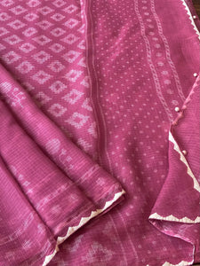 Kota Doria Appliqué Details Saree