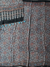 Load image into Gallery viewer, Ajrakh Bandhej fine Modal Silk Saree