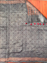 Load image into Gallery viewer, Ajrakh Tussar Silk Saree