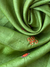 Load image into Gallery viewer, Lambani Tussar Unstitched Kurta - parrot green