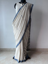 Load image into Gallery viewer, Handwoven Bhujodi Kala Cotton Saree