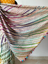 Load image into Gallery viewer, Lambani Embroidered Tussar Leheriya Saree