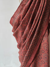 Load image into Gallery viewer, Ajrakh Tussar Silk Saree