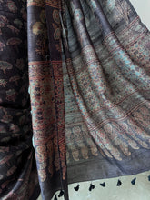 Load image into Gallery viewer, Ajrakh Desi Tussar Silk Saree