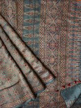 Load image into Gallery viewer, Ajrakh Tussar Silk Saree