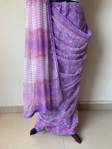 Kota Doria Crochet Lace Sarees