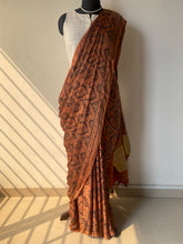 Load image into Gallery viewer, Ajrakh fine Modal Silk Lagdi Patta Saree