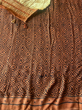 Load image into Gallery viewer, Ajrakh fine Modal Silk Lagdi Patta Saree