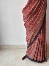 Load image into Gallery viewer, Ajrakh Mulberry Silk Saree