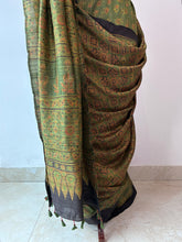 Load image into Gallery viewer, Ajrakh Desi Tussar Silk Saree
