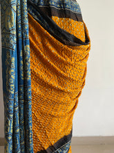 Load image into Gallery viewer, Ajrakh Bandhej fine Modal Silk Saree