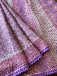 Kota Doria Crochet Lace Sarees