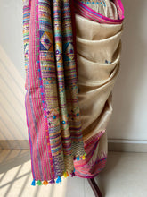 Load image into Gallery viewer, Lambani Karvati Kinaar Vidarbha Tussar Handwoven Saree