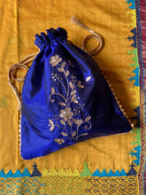 Load image into Gallery viewer, Silk Potli Royal Blue