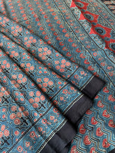 Load image into Gallery viewer, Ajrakh Mulberry Silk Saree