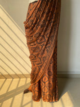 Load image into Gallery viewer, Ajrakh fine Modal Silk Lagdi Patta Saree