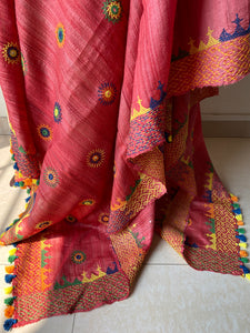 Lambani Embroidered Tussar Gheecha Dupatta