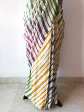 Load image into Gallery viewer, Lambani Embroidered Tussar Leheriya Saree