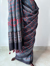 Load image into Gallery viewer, Ajrakh Mulberry Silk Saree