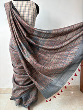 Load image into Gallery viewer, Ajrakh Tussar Silk Saree