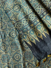 Load image into Gallery viewer, Ajrakh Tussar Kurta Dupatta Set