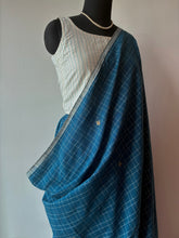 Load image into Gallery viewer, Handwoven Bhujodi Kala Cotton Saree