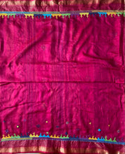 Load image into Gallery viewer, Lambani Embroidered Handwoven Maheshwari Silk-Cotton Saree.