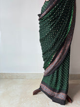 Load image into Gallery viewer, Ajrakh Bandhej fine Modal Silk Saree