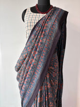 Load image into Gallery viewer, Ajrakh Mulberry Silk Saree