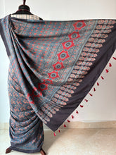 Load image into Gallery viewer, Ajrakh Mulberry Silk Saree