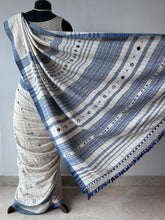 Load image into Gallery viewer, Handwoven Bhujodi Kala Cotton Saree