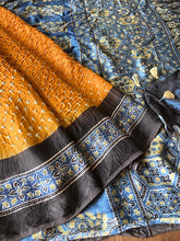 Load image into Gallery viewer, Ajrakh Bandhej fine Modal Silk Saree