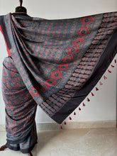 Load image into Gallery viewer, Ajrakh Mulberry Silk Saree