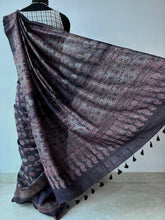 Load image into Gallery viewer, Ajrakh Desi Tussar Silk Saree