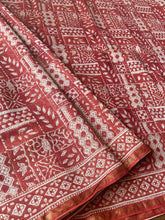 Load image into Gallery viewer, Block-Printed Natural Dye Silk-Cotton Saree