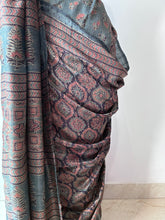 Load image into Gallery viewer, Ajrakh Desi Tussar Silk Saree