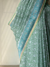 Load image into Gallery viewer, Block-Printed Silk-Cotton Saree