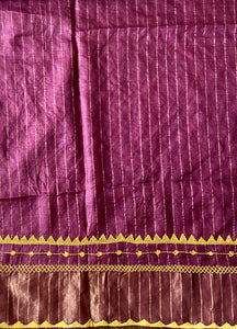 Lambani Embroidered Tussar Leheriya Saree