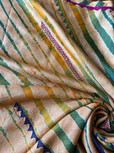 Lambani Embroidered Tussar Leheriya Saree